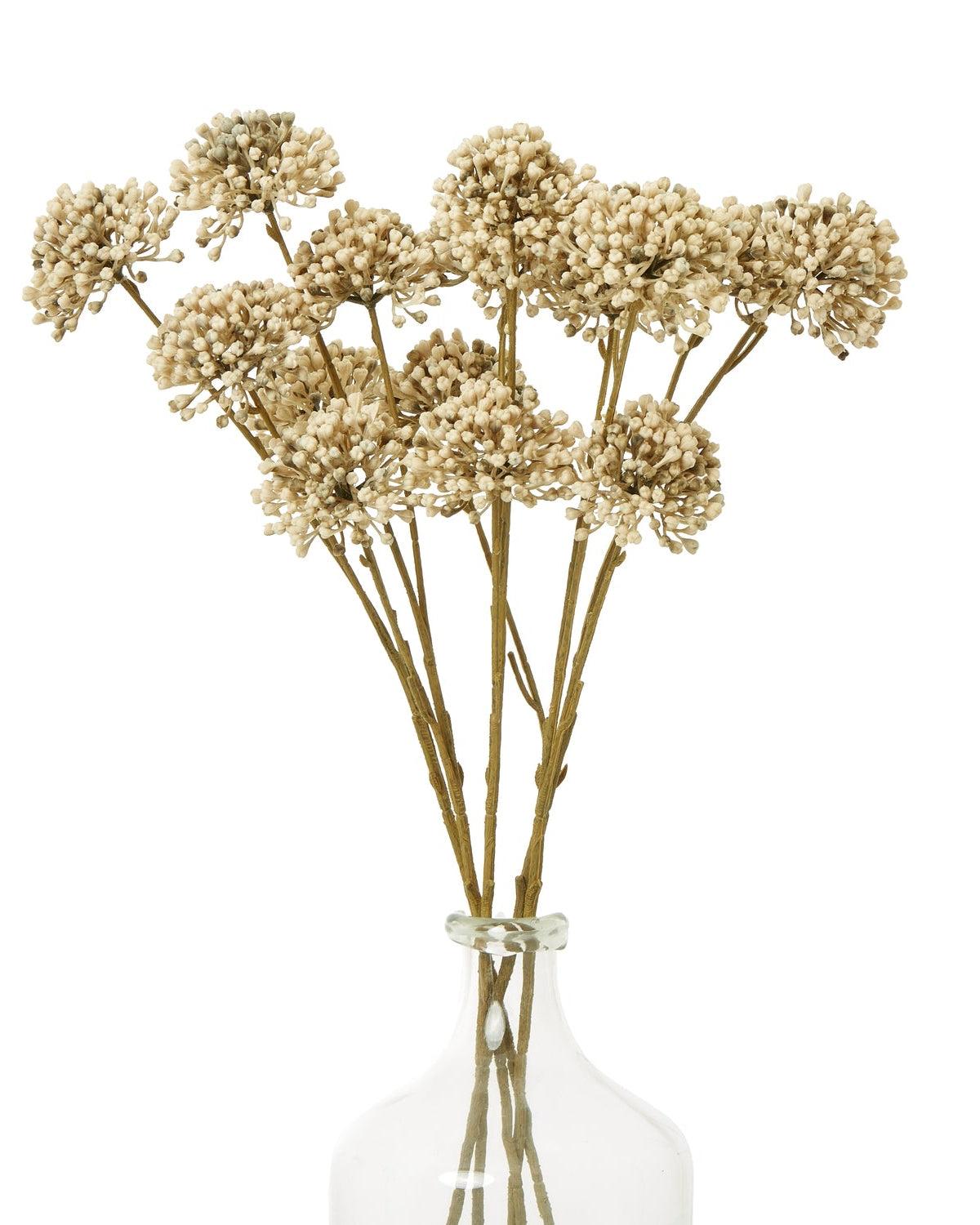 Artificial classic brown Allium stem from Hill Interiors, showcasing a realistic, decorative plant for home or office decor.