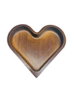 Small dark wood heart-shaped dish from Starlight Express for kitchen and dining, showcasing its smooth finish and compact size.