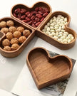 Small dark wood heart dish for kitchen and dining, featuring a handcrafted design by Starlight Express.