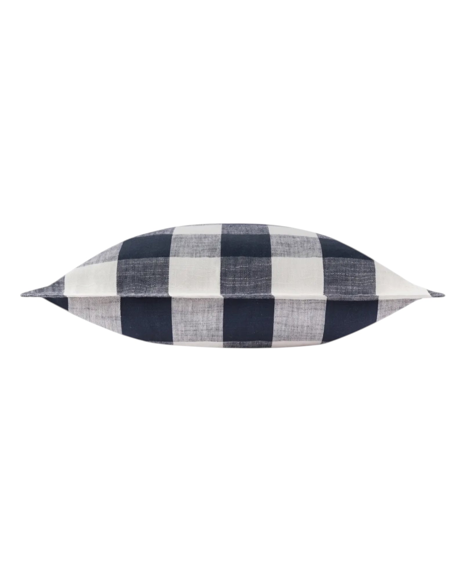 Navy blue check outdoor garden seat scatter cushion cover by Riva Home, soft furnishings for patio or garden furniture.