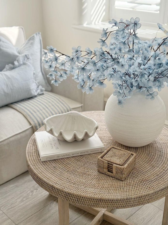 Artificial Ocean Blue Blossom Stem from Starlight Express, a realistic blue floral stem for artificial plant arrangements.
