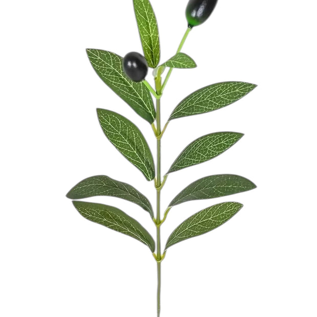 Mini artificial olive branch from Starlight Express with realistic green leaves, perfect for home or office decor.