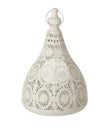 White Moroccan style tealight lantern from Heaven Sends, showcasing intricate cut-out patterns for ambient lighting.