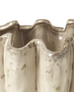 Neutral ceramic wavy vase, home décor by Heaven Sends, showcasing a stylish, textured ceramic vase with a wavy design.