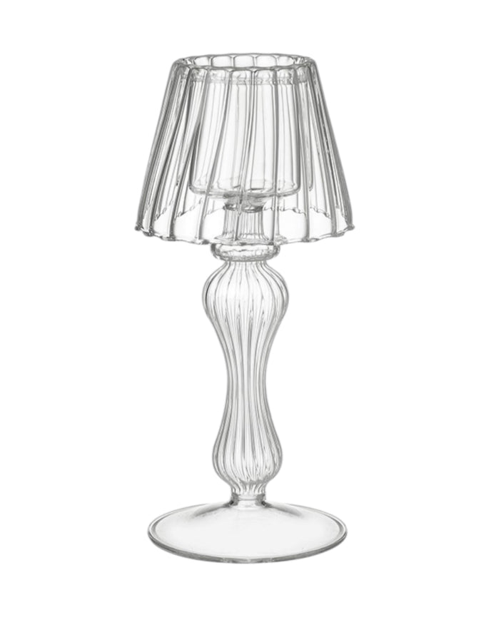 Glass lampshade tealight holder by Heaven Sends, decorative home décor piece with a clear glass design for ambient lighting.