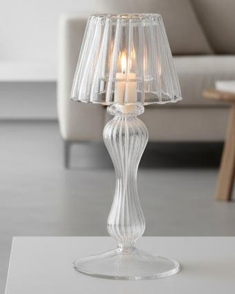 Glass lampshade tealight holder for home décor by Heaven Sends, featuring clear glass and a decorative design.