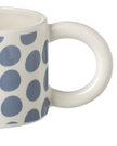 Ocean blue and white spotted ceramic mug from Heaven Sends, perfect for kitchen and dining use.
