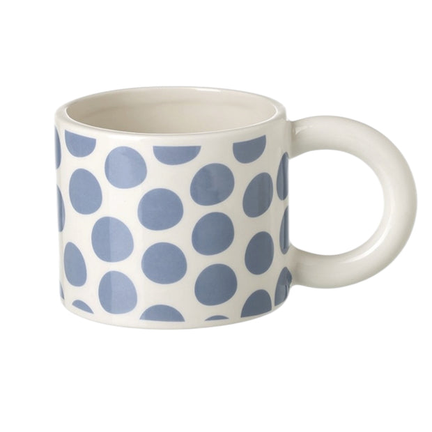 Ocean blue and white spotted ceramic mug from Heaven Sends, ideal for kitchen and dining use, featuring a stylish design.