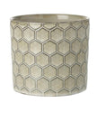Beige patterned ceramic planter pot for home décor, featuring a decorative design and smooth surface by Heaven Sends.