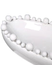 White oval bowl with bobble-edged design, extra large size, ideal for home decor by Coach House.