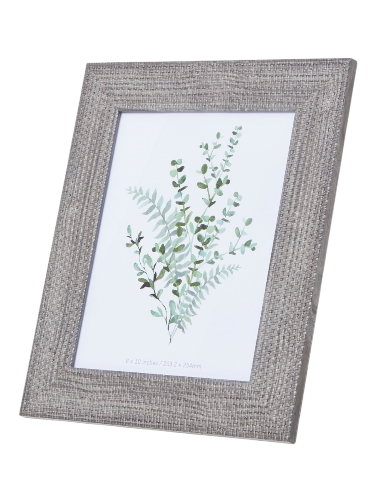 Neutral Wooden Photo Frame With Woven Border