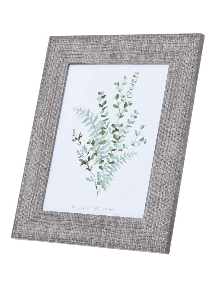 Neutral Wooden Photo Frame With Woven Border