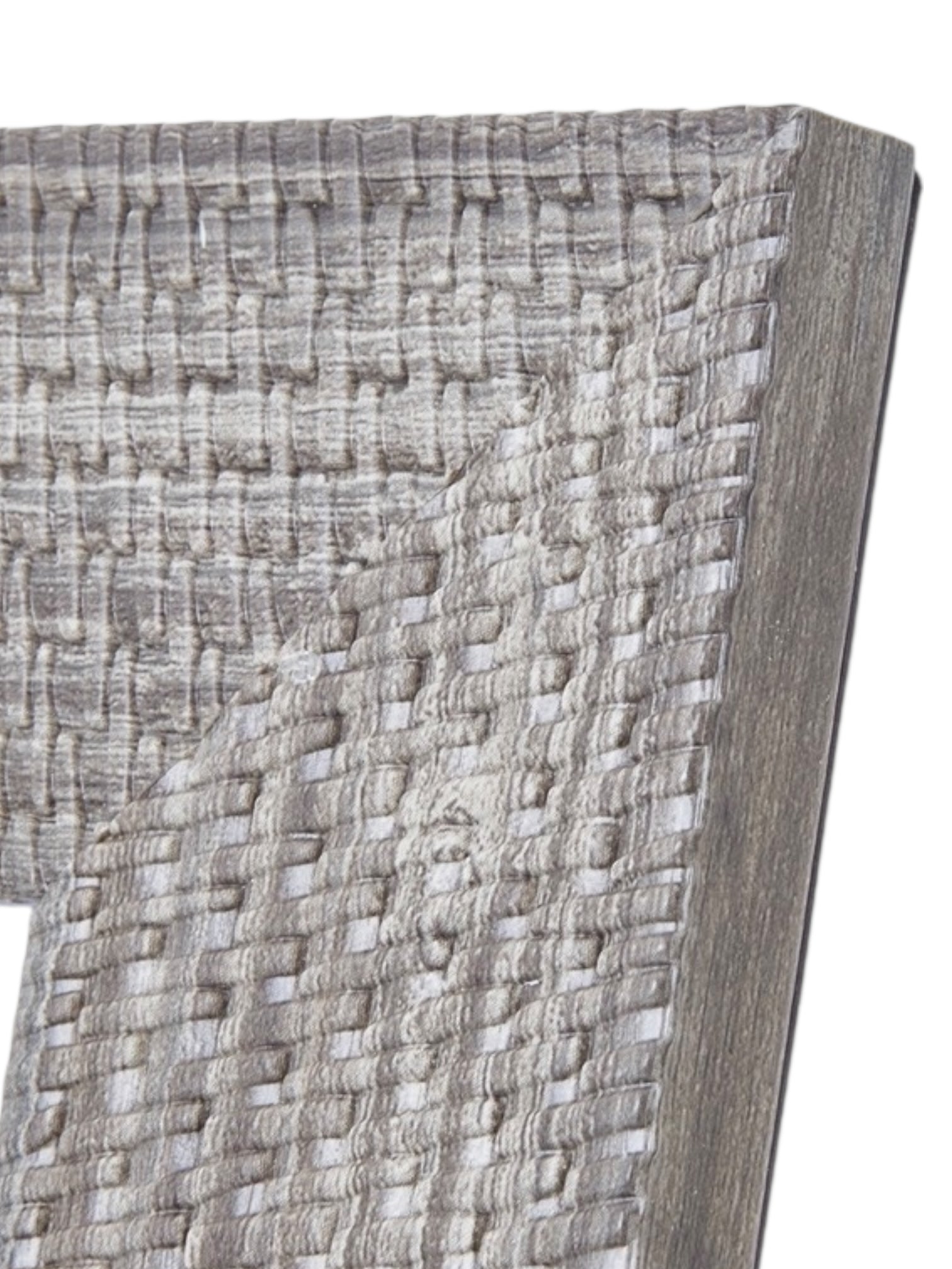 Neutral Wooden Photo Frame With Woven Border