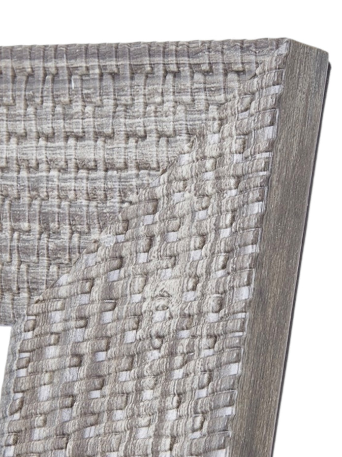 Neutral Wooden Photo Frame With Woven Border