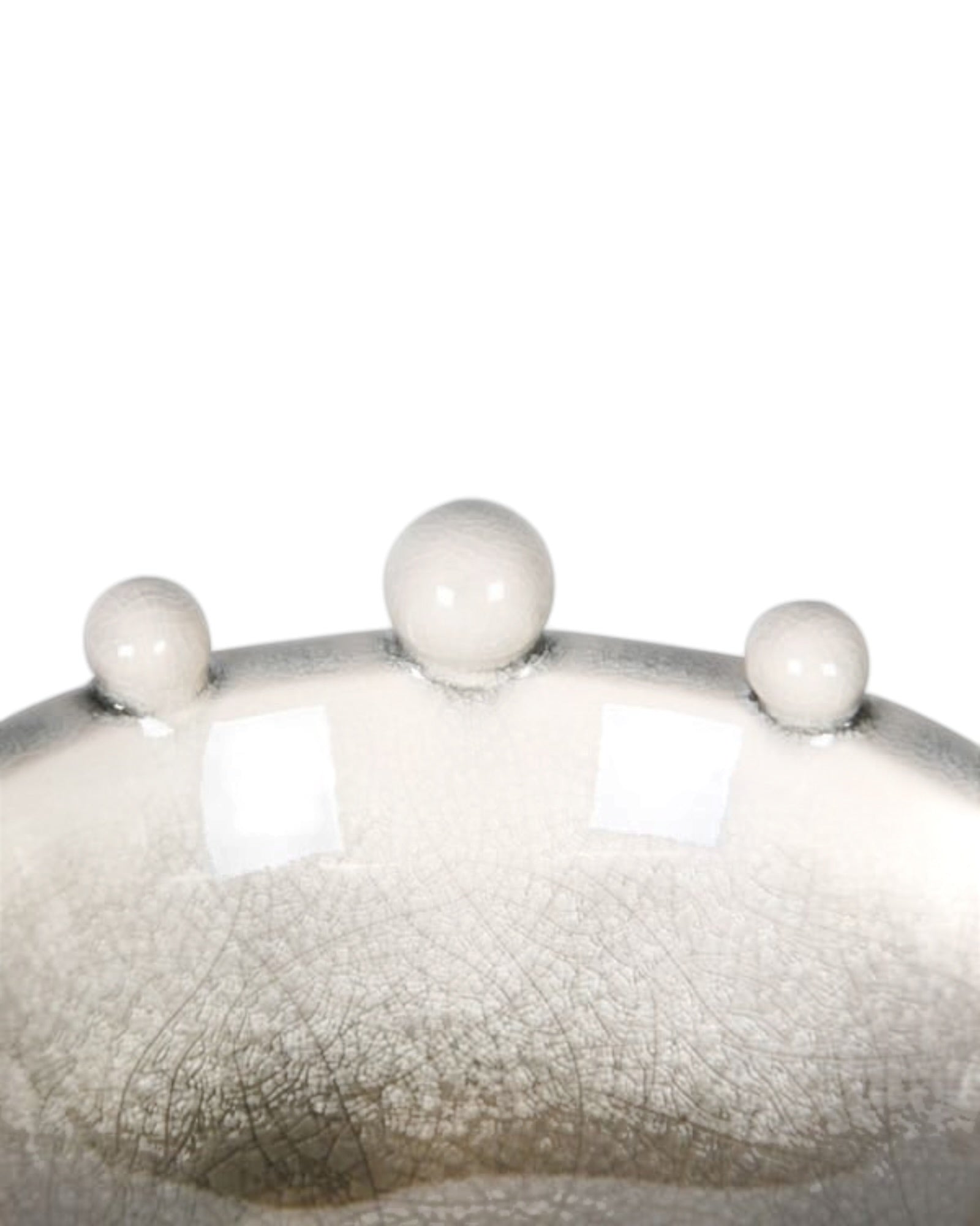 Small greige bobble-edged bowl by Coach House, a stylish home decor piece with textured edges and a smooth interior.