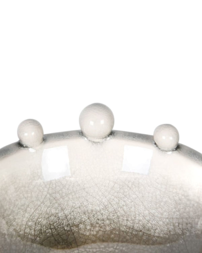 Small greige bobble-edged bowl by Coach House, a stylish home decor piece with textured edges and a smooth interior.