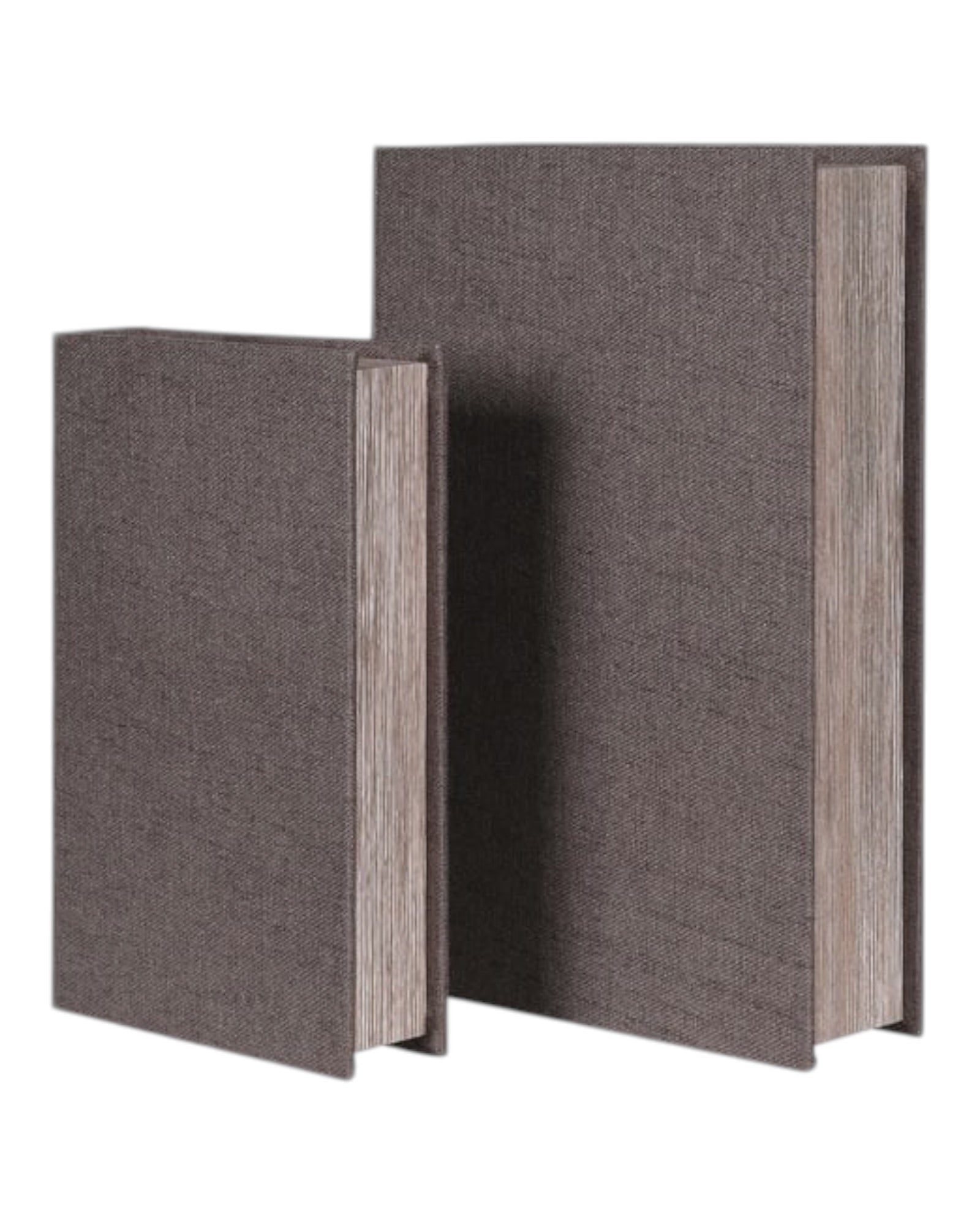 Set of two vintage grey storage book boxes by Coach House, stylish home decor for organizing books and accessories.