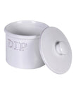 White ceramic stoneware dip jar by Coach House for kitchen and dining, with a smooth, rounded design and glossy finish.