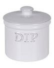 White ceramic stoneware dip jar by Coach House, ideal for kitchen and dining, with a smooth, glazed finish and classic design.