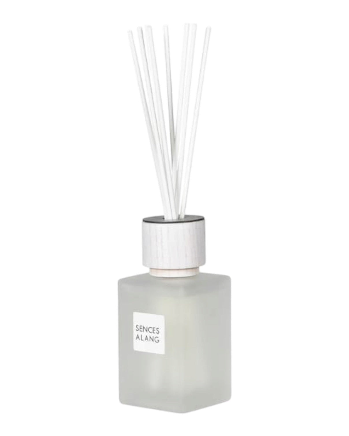 White Alang Alang small reed diffuser by Coach House, 120ml, showcasing a sleek glass bottle with reed sticks for home fragrance.