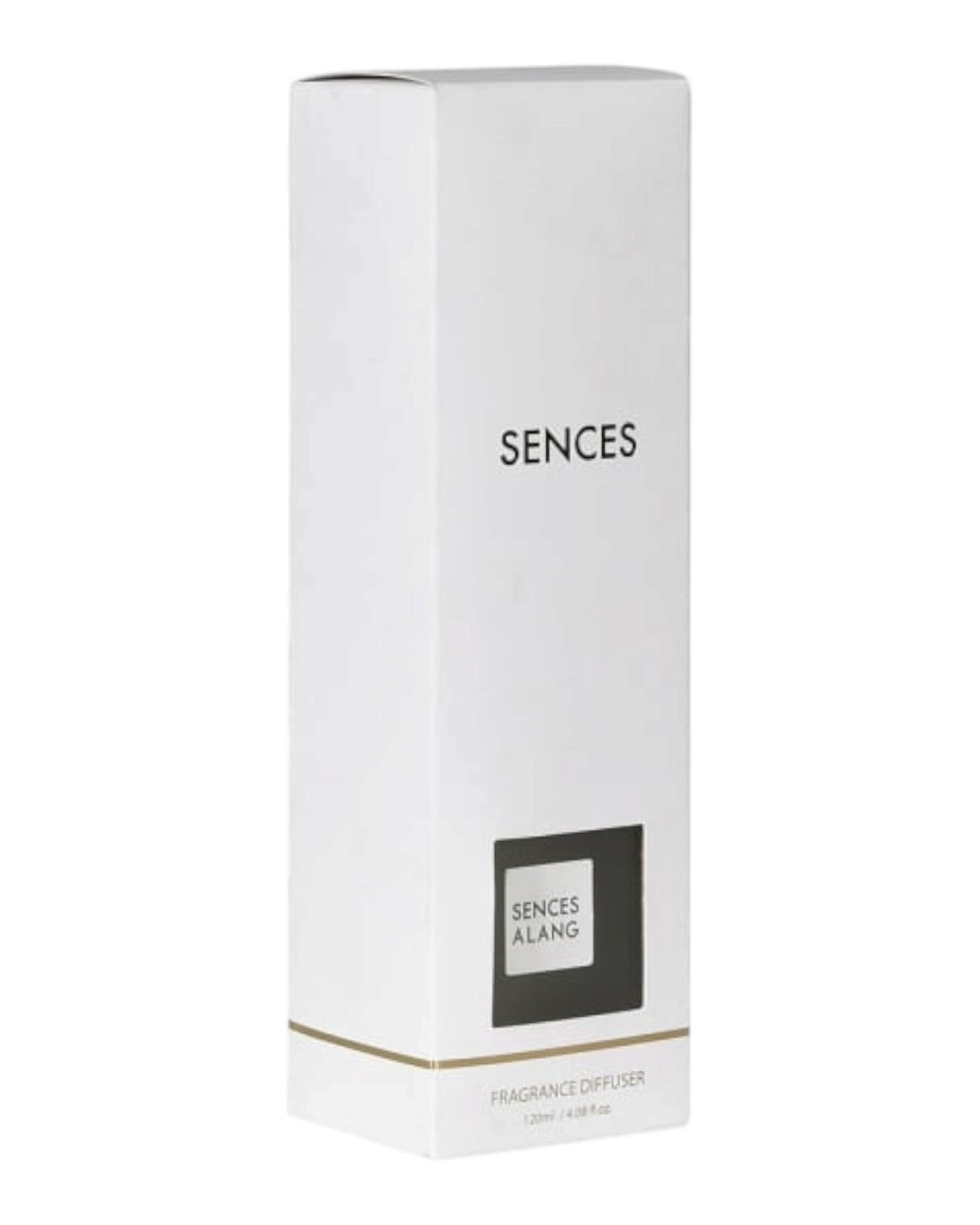 White Alang Alang small reed diffuser by Coach House with 120ml of home fragrance, featuring a sleek white bottle and reed sticks.