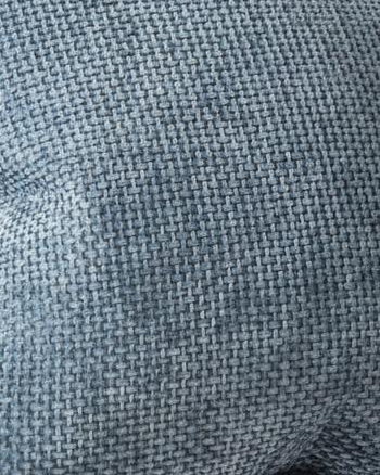 Denim blue woven design cushion cover with soft furnishings edge from Starlight Express, showcasing textured fabric and stylish detail.