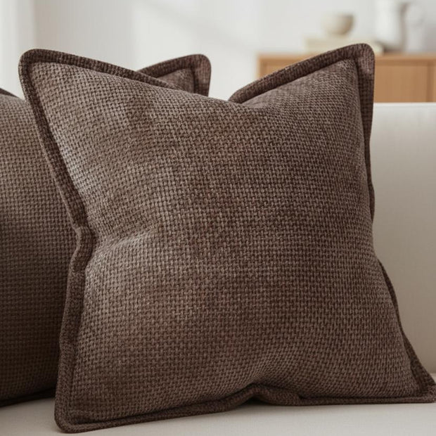 Chocolate brown woven design cushion cover by Starlight Express, featuring a soft textured fabric for cozy home decor.