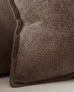 Chocolate brown woven design cushion cover from Starlight Express, showcasing soft furnishings with intricate woven texture.