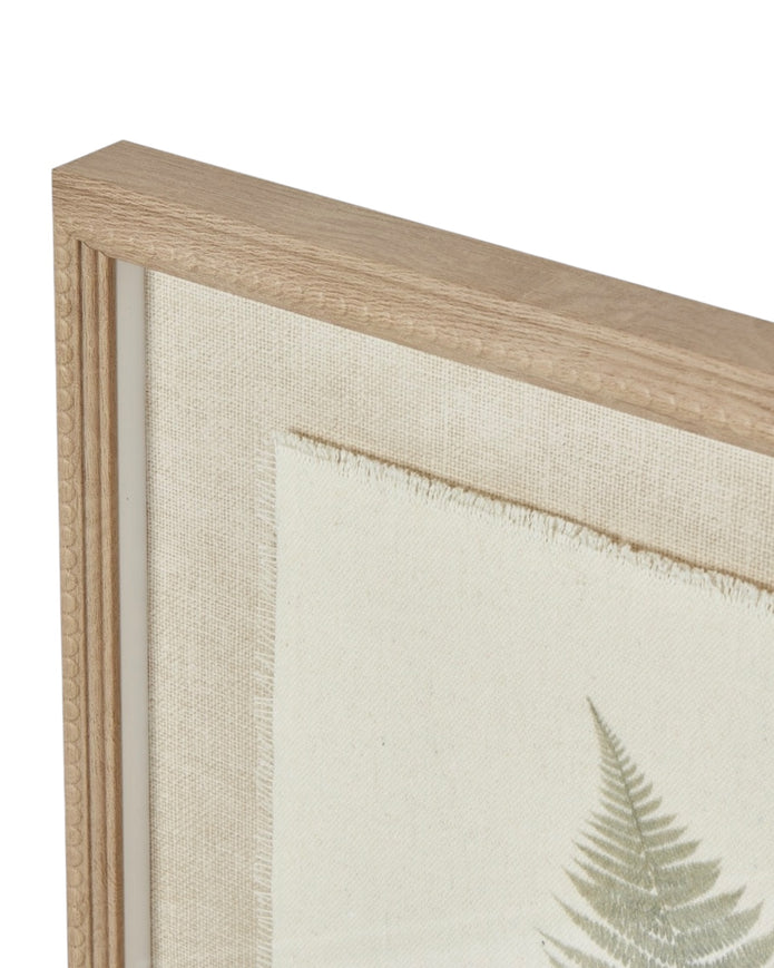 Wooden Framed Vintage Wall Art Print - Green Ferns