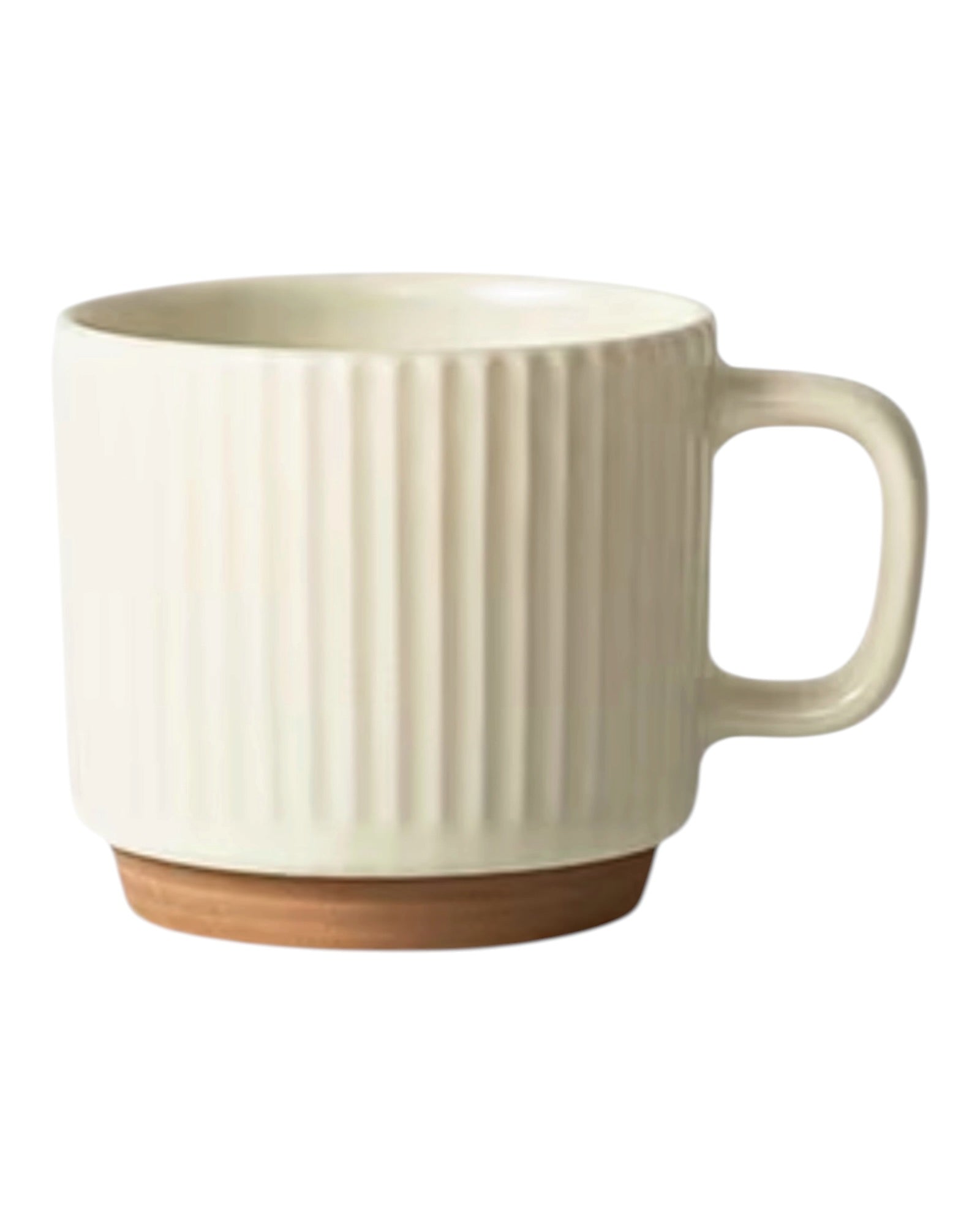 Cream and neutral ribbed ceramic mug from Starlight Express, ideal for kitchen and dining use, with a textured ribbed design.