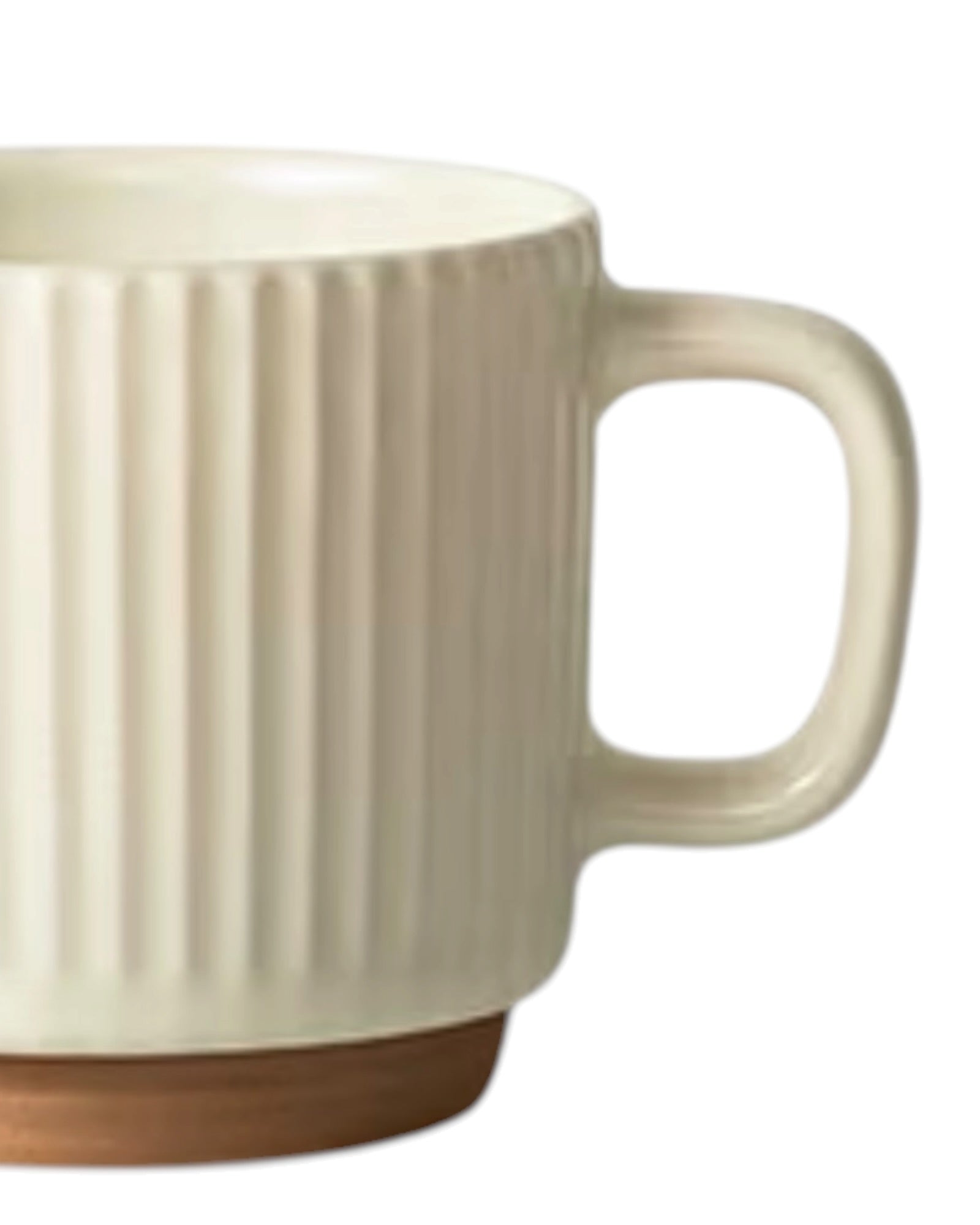 Cream and neutral ribbed ceramic mug from Starlight Express, ideal for kitchen and dining use.