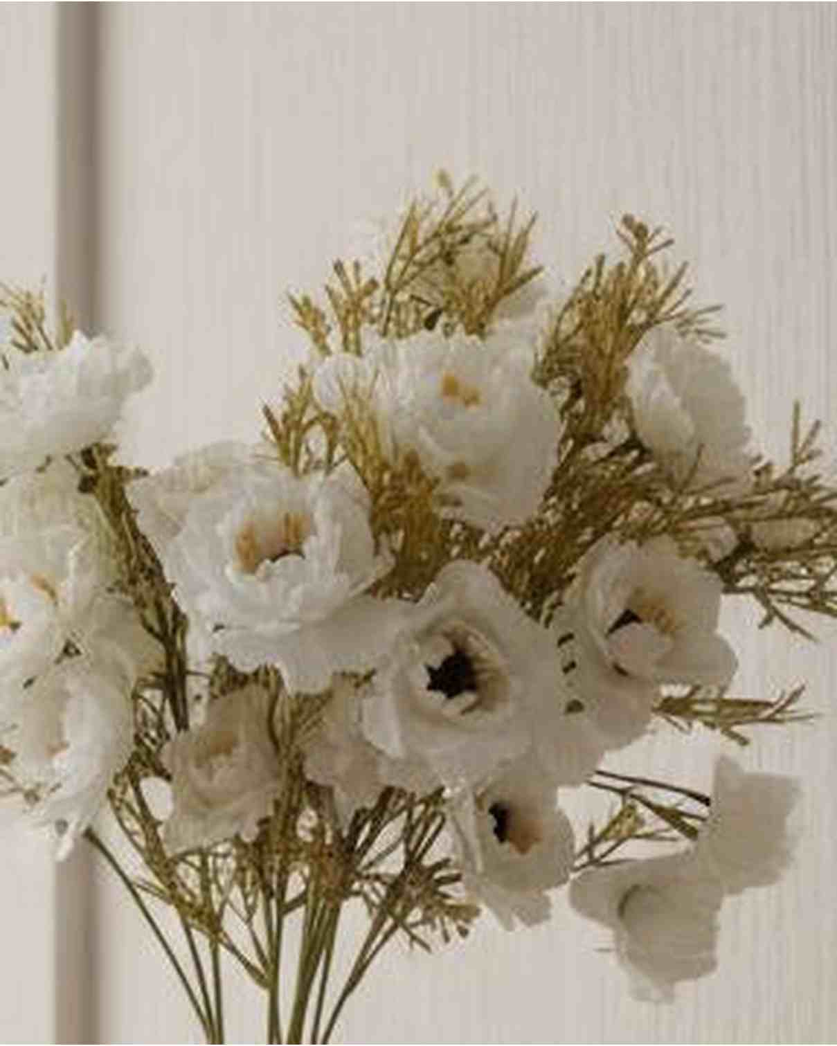 Artificial white and neutral poppy flower stem from Starlight Express, showcasing realistic, colorful silk flowers for home decor.