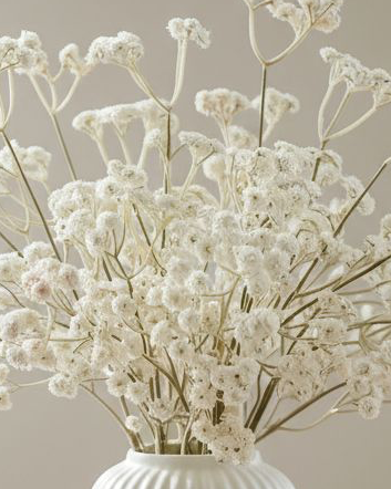Artificial Cream Neutral Gypsophila stem from Starlight Express, realistic faux plant with delicate white flowers.