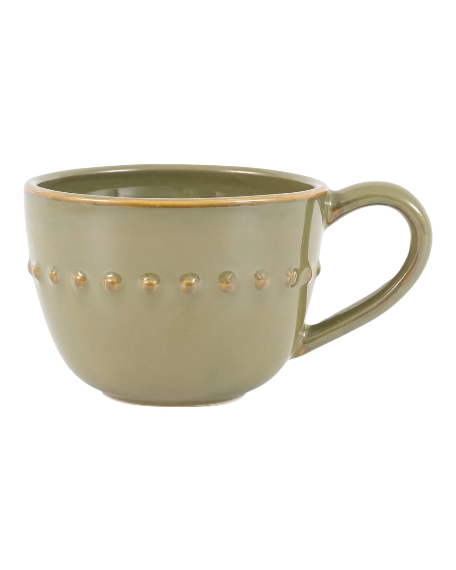 Olive Green Organic Beaded Mug