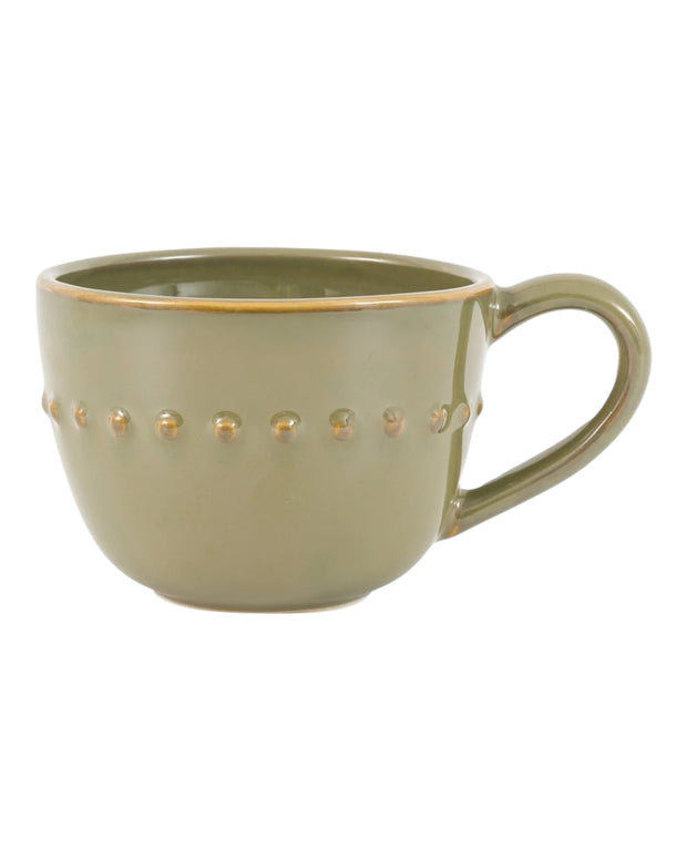 Olive Green Organic Beaded Mug