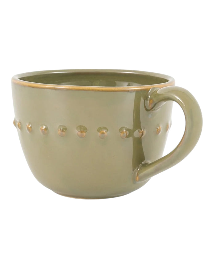 Olive Green Organic Beaded Mug