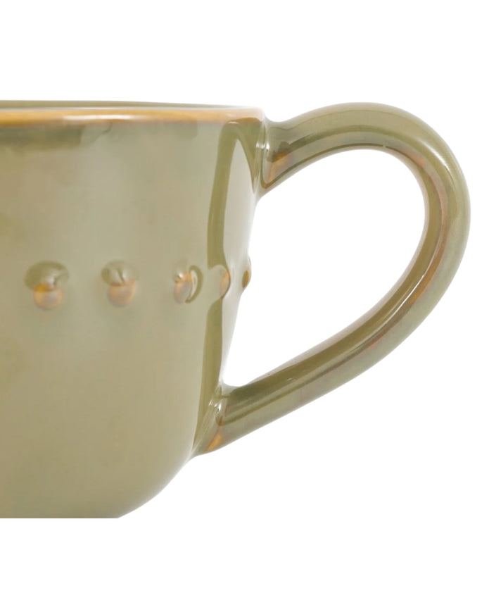 Olive Green Organic Beaded Mug