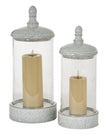 Sona White Ceramic Hurricane Candle Lantern