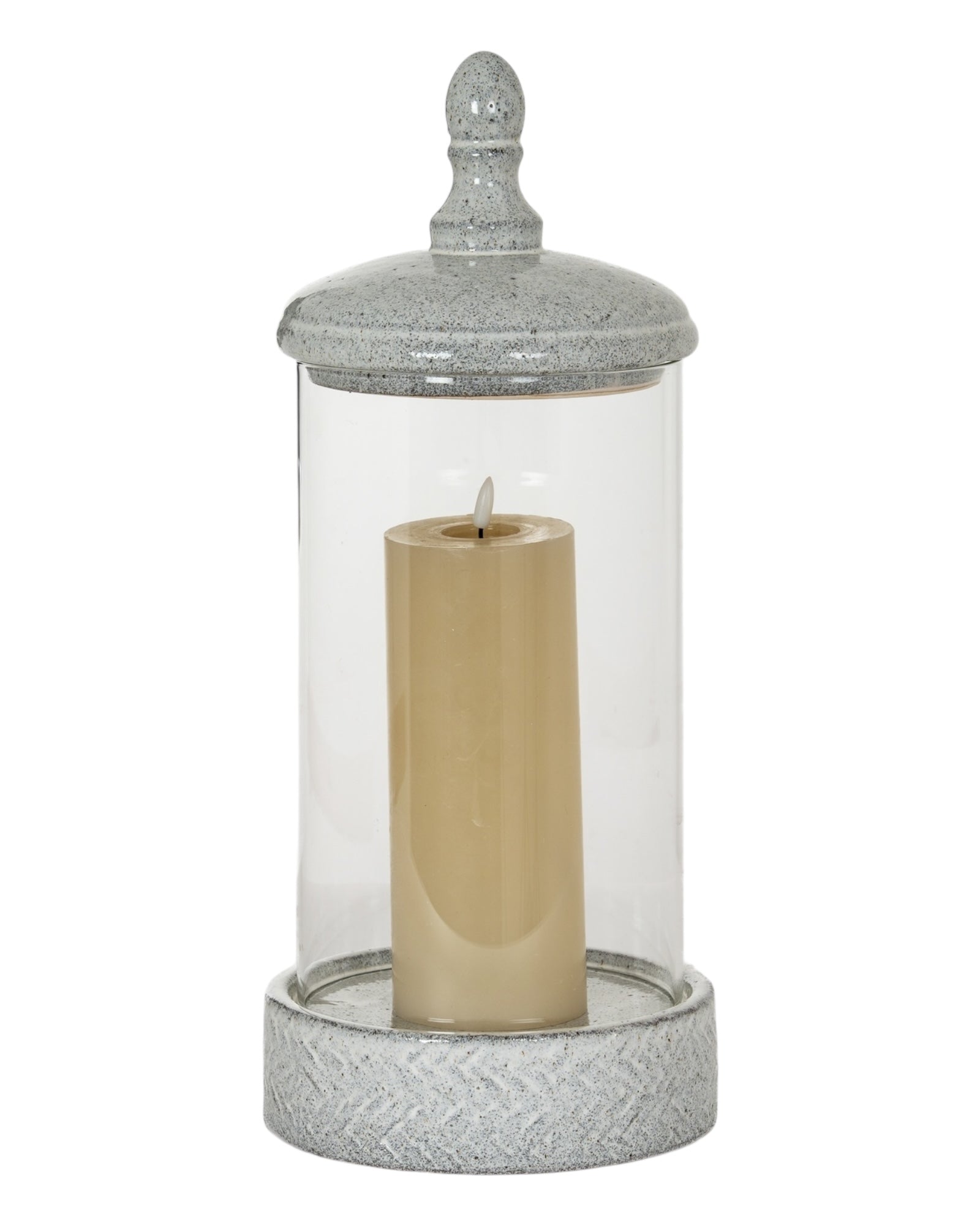Sona White Ceramic Hurricane Candle Lantern
