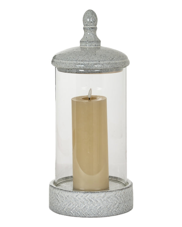 Sona White Ceramic Hurricane Candle Lantern
