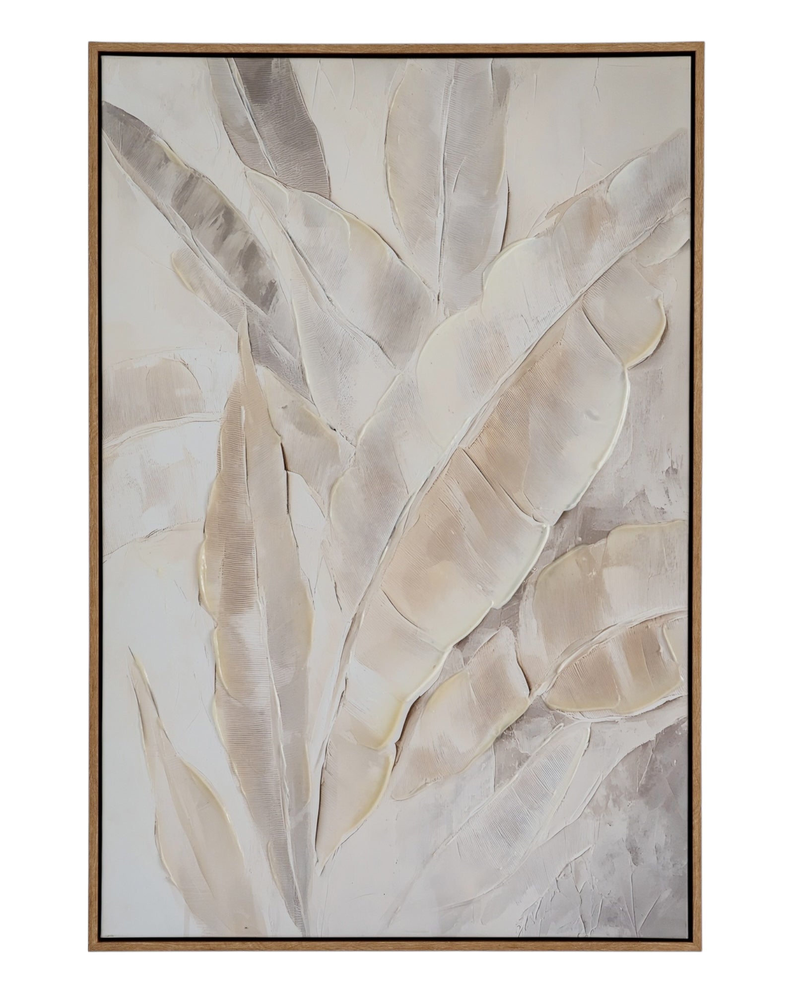 Folira Large Neutral Feather Picture In Frame