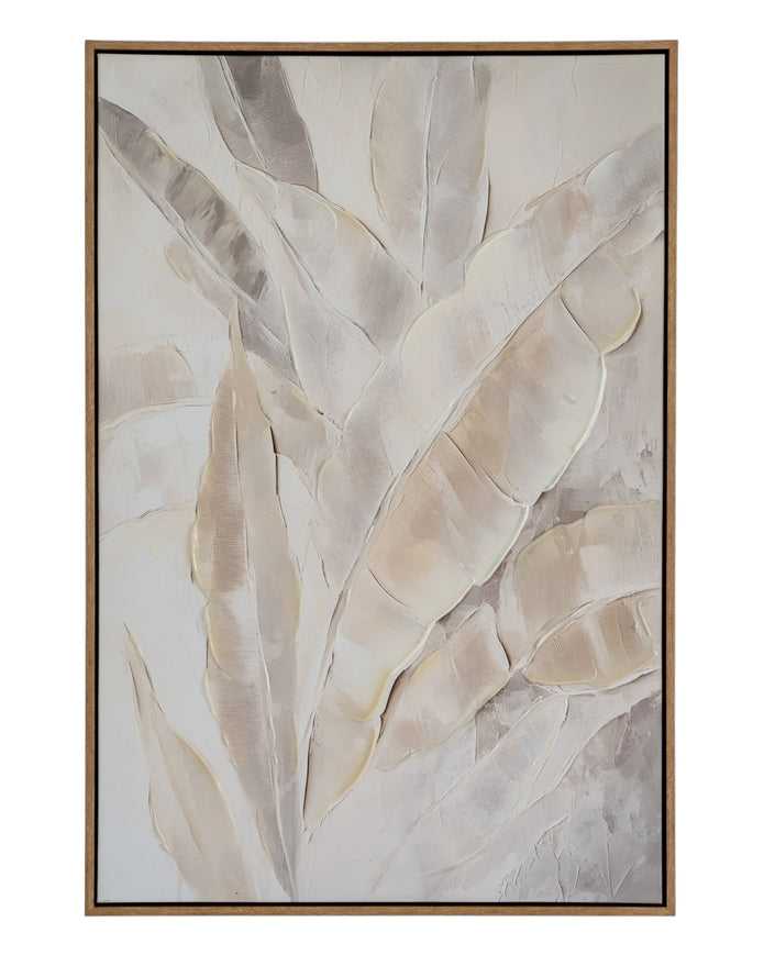 Folira Large Neutral Feather Picture In Frame