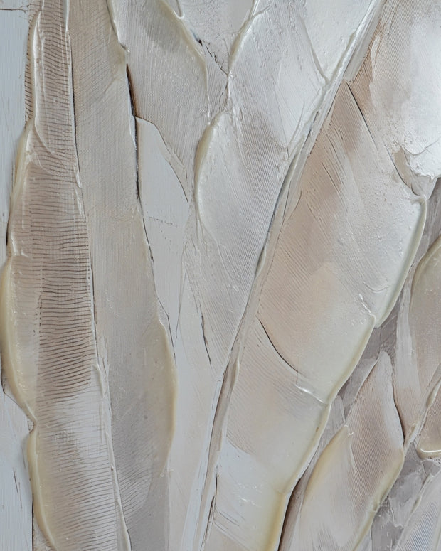 Folira Large Neutral Feather Picture In Frame