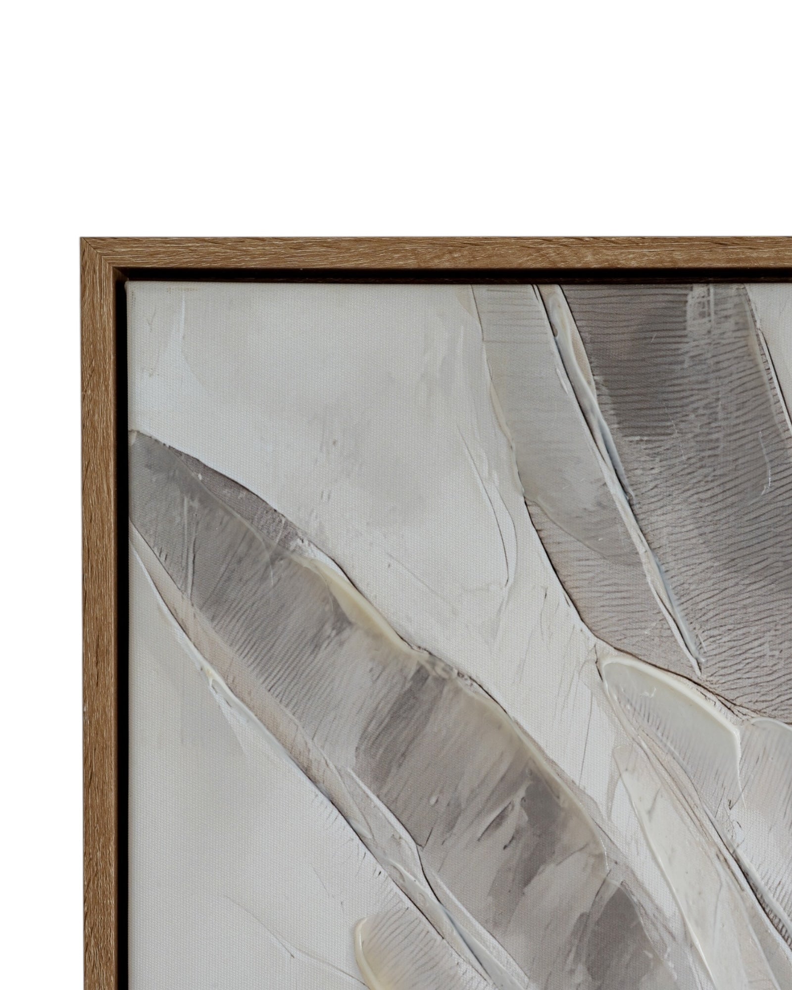 Folira Large Neutral Feather Picture In Frame
