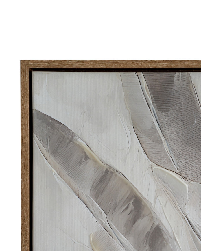 Folira Large Neutral Feather Picture In Frame