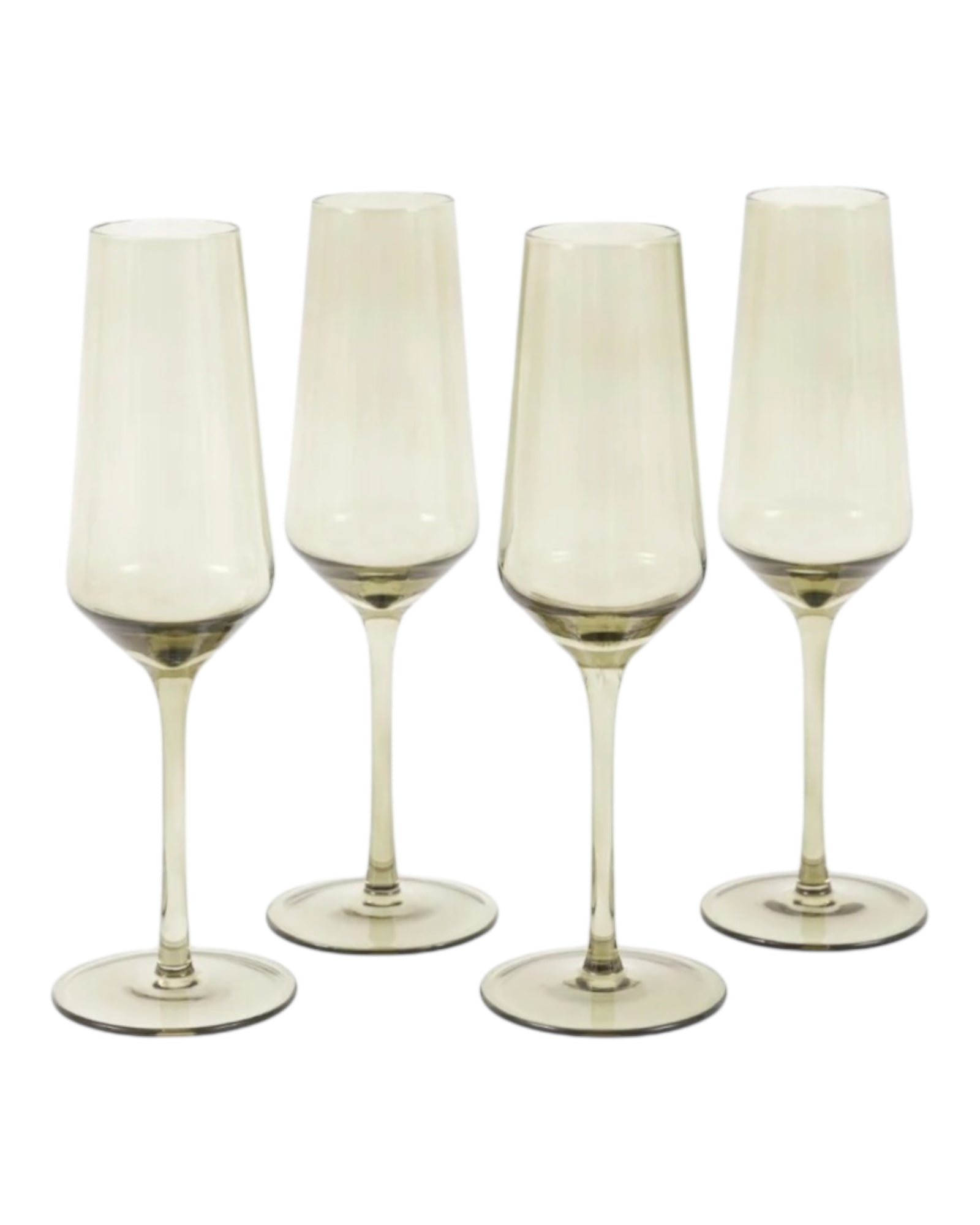 Smokey Green ChampagneFlute Glass