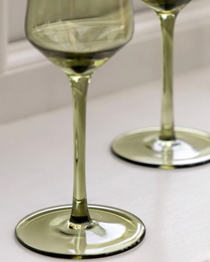 Smokey Green ChampagneFlute Glass