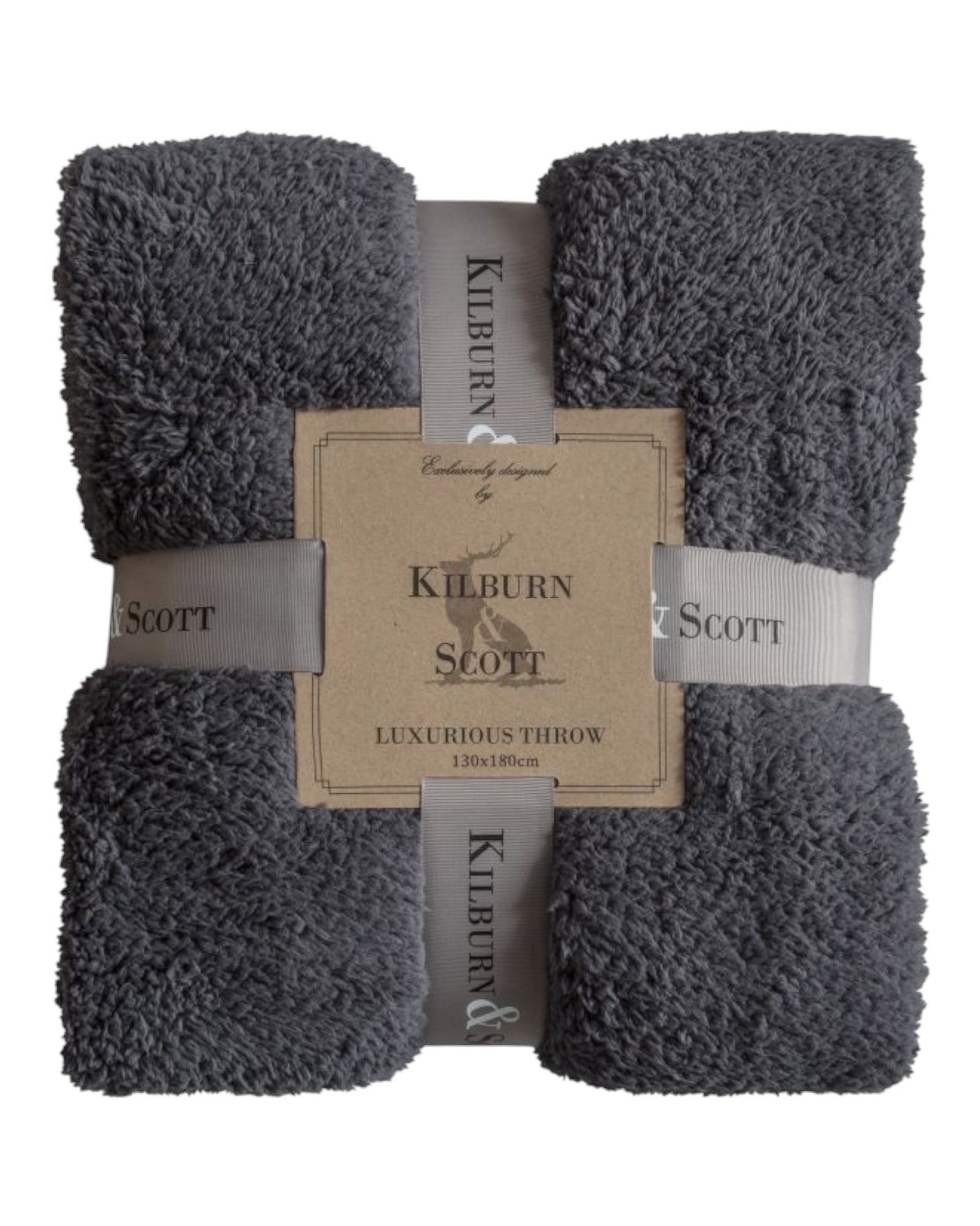 Charcoal Grey Teddy Throw Blanket
