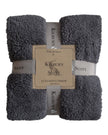Charcoal Grey Teddy Throw Blanket