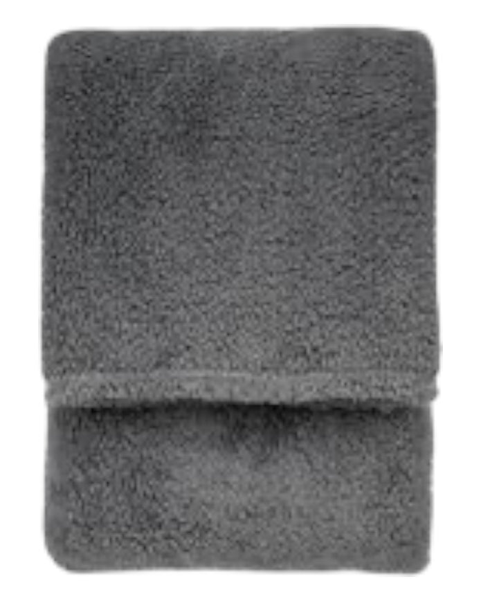 Charcoal Grey Teddy Throw Blanket